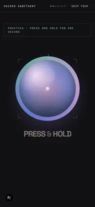 Keep holding. The ring fills, the orb notices you.
